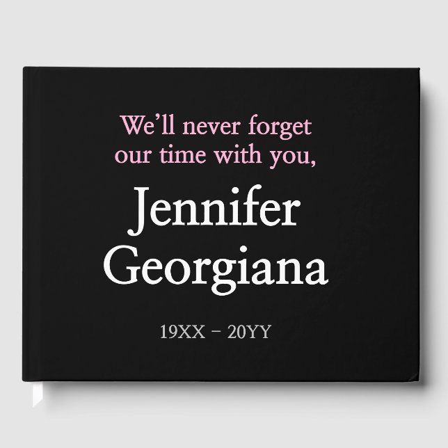 Livre d'or Respectueux, Sympathie Minimaliste (Recto)