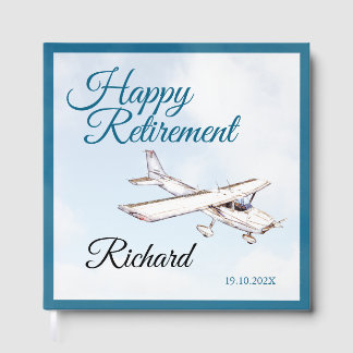 Livre D'or Retirement Party Guest book with Airplane Design 3