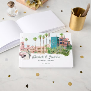 Livre D'or Retro Hotel Watercolor Lieu Illustration Mariage