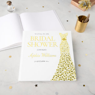 Livre D'or Robe Coeur Gold Foil Fête des mariées Or