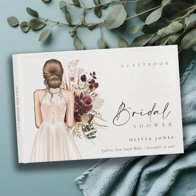 Livre D'or Robe de mariée blanche élégante Bohème douche de m (Créateur téléchargé)