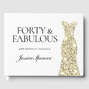 Livre D'or Robe dorée 40e fête d'anniversaire