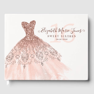 Livre D'or Robe rose or Parties scintillant étincelle Robe 16