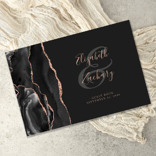 Livre D'or Rose d'âge noir moderne Gold Script foncé