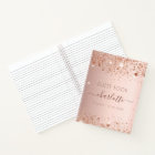 Livre d'or rose d'anniversaire monogramme