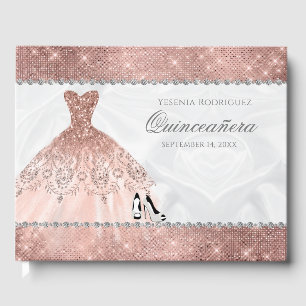 Livre D'or Rose Gold Diamond Sparkle Glam Quinceanera