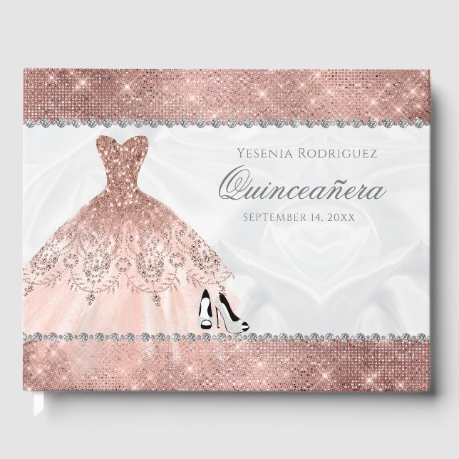 Livre D'or Rose Gold Diamond Sparkle Glam Quinceanera (Recto)