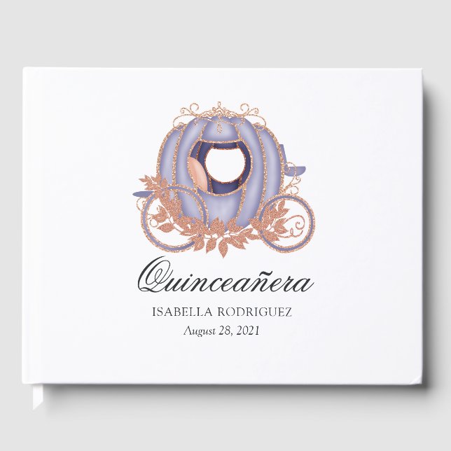 Livre D'or Rose Gold et Lilac Parties scintillant Princesse Q (Recto)