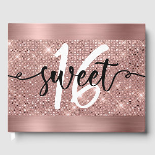 Livre D'or Rose Gold Faux Shimmer & Foil Sweet 16