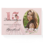 Rose Gold Floral & Photo Quinceañera Personnalisé