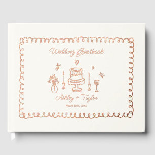 Livre D'or Rose Gold Foil Whimsical Mariage de plaisir