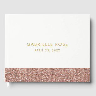 Livre D'or Rose Gold Parties scintillant moderne Anniversaire