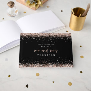 Livre D'or Rose Gold Parties scintillant Nouvelle Mme Mme Nom