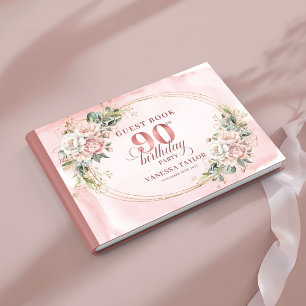 Livre D'or Rose Gold Poussiéreux Rose Vert 90e Anniversaire