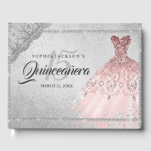 Livre D'or Rose Gold Silver Diamond Sparkle Gown Quinceanera