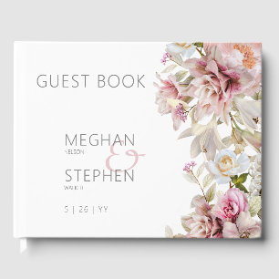 Livre D'or Rose moderne rose pâle et Mariage Lily