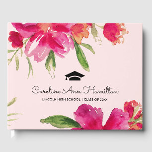 Livre D'or Rose pâle   Fuchsia Floral Graduation