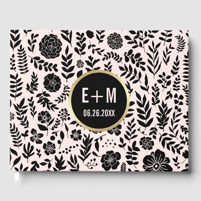 Livre D'or Rose pâle | Noir | Mariage or (Recto)