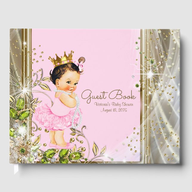 Livre d'or rose Princess Baby shower (Recto)