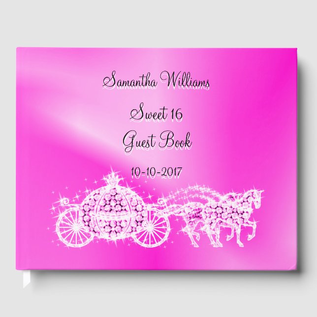 Livre D'or Rose Princess Coach & Horses Sweet 16 (Recto)