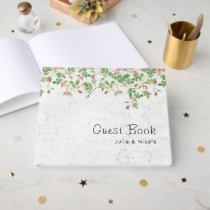 Livre D'or Rose Rose Vieux Mur Vintage Style Mariage Journal