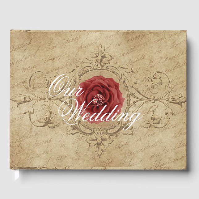Livre D'or Rose rouge vintage (Recto)