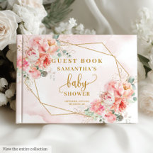 Livre d'or rose vif élégant baby shower