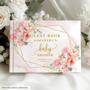 Livre d'or rose vif élégant baby shower