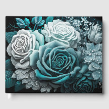Roses peints en bleu et blanc