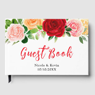 Livre D'or Roses rouges et oranges romantiques