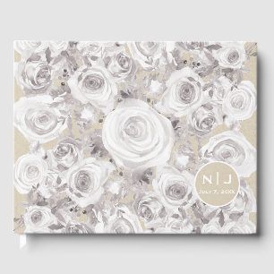 Livre D'or Roses rustiques blanches d'hiver Kraft Élégant