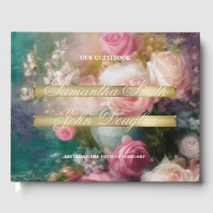 Livre D'or Roses vintages Peints Dans Un Style Néerlandais An