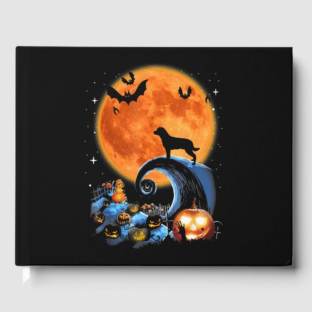 Livre D'or rottweiler chien lune citrouille halloween costume (Recto)