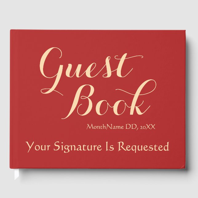 Livre D'or Rouge, Tan Générique Guestbook (Recto)