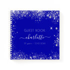 Livre d'or royal bleu argent parties scintillant