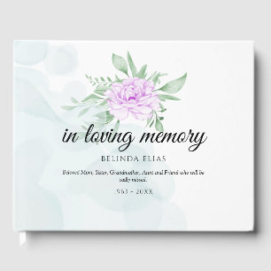 Livre D'or Russe violet Rose Eucalyptus Funeral Invité