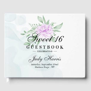 Livre D'or Russe violet Rose Eucalyptus Sweet sixteen Invité