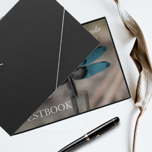 Livre d'or Rustic Blue Dragonfly Mariage