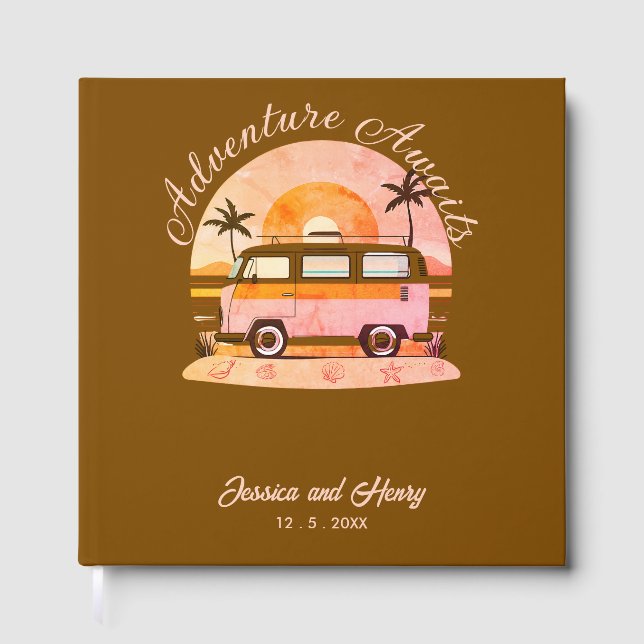 Livre D'or Rustic Brown Adventure attend votre voyage (Recto)