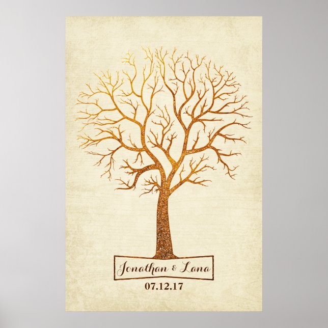 Livre d'or Rustic Thumbprint Mariage (Devant)