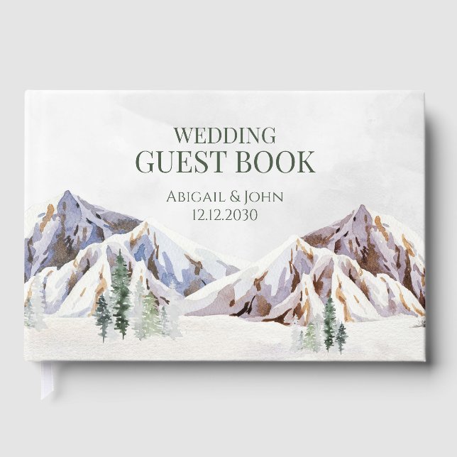 Livre D'or Rustic Winter Forest Mountain Wedding (Recto)