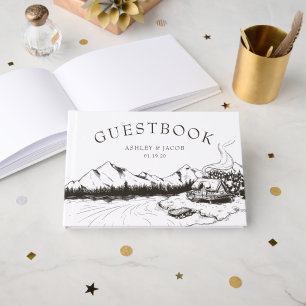 Livre D'or Rustic Winter Mountain Mariage invité