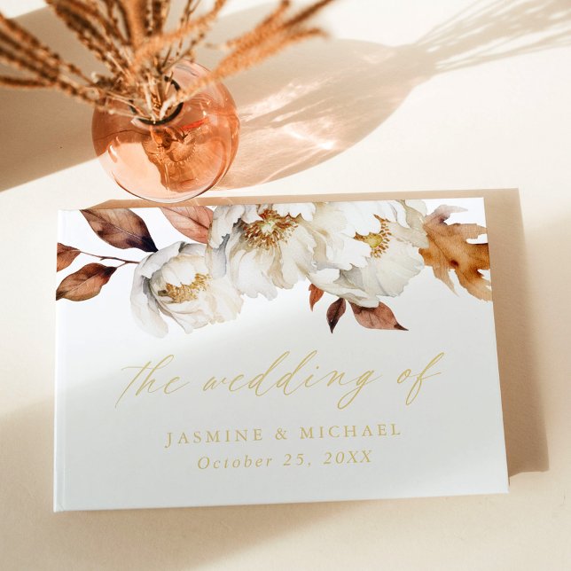 Livre D'or Rustique Automne Floral Mariage photo (Créateur téléchargé)