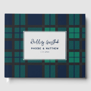 Livre D'or Rustique Blackwatch Script Mariage Tartan
