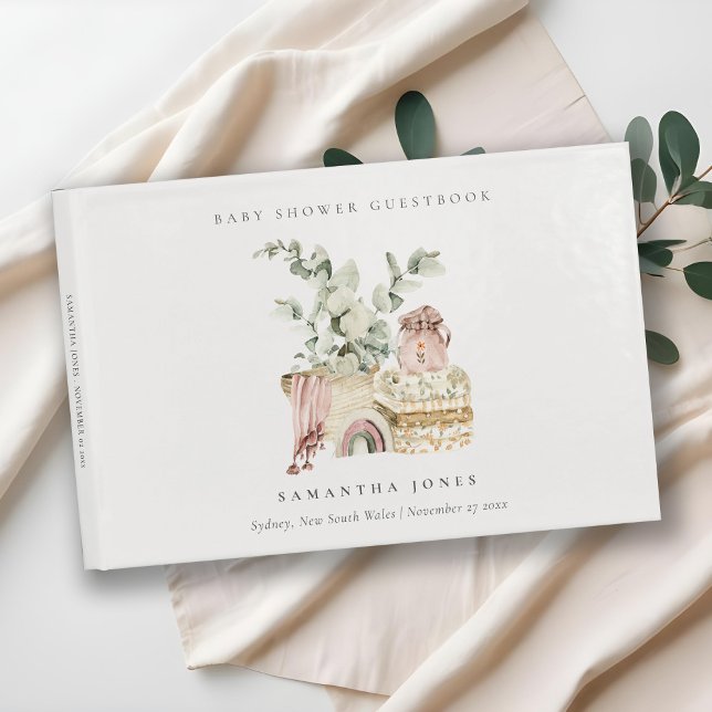 Livre D'or Rustique Boho Blush Nursery Foliage Girl Baby show (Créateur téléchargé)