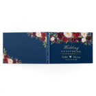 Rustique Marsala Rouge Floral Marine Mariage bleu