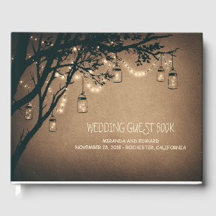 Livre D'or Rustique Pays Mason Jar Lumières Arbres