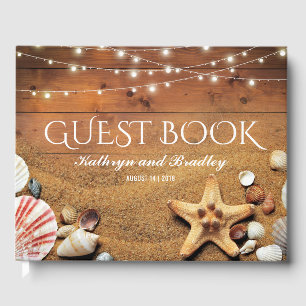 Livre D'or Rustique Starfish Beach Lumières Mariage tropical