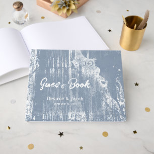 Livre D'or Rustique Western Bull Skull Dusty Blue Distressed