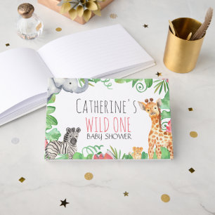 Livre D'or Safari Animal Topique Floral Baby shower Bienvenue